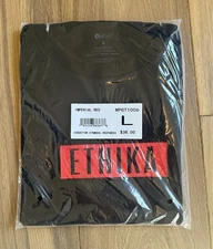 Ethika Men’s Large T-Shirt Black Imperial Red Box Logo Classic Fit New Sealed