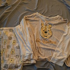 Disney Winnie the Pooh Women's Plus Size Lightweight Pajama Set 3X Beige Yellow