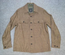 Todd Snyder Textured Jacket Mens Small Brown Italian Linen Silk Shirt Chore Coat