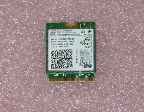Intel Dual Band Wireless-AC 3165NGW WLAN WiFi SPS:806723-001 Medion Akoya E7424