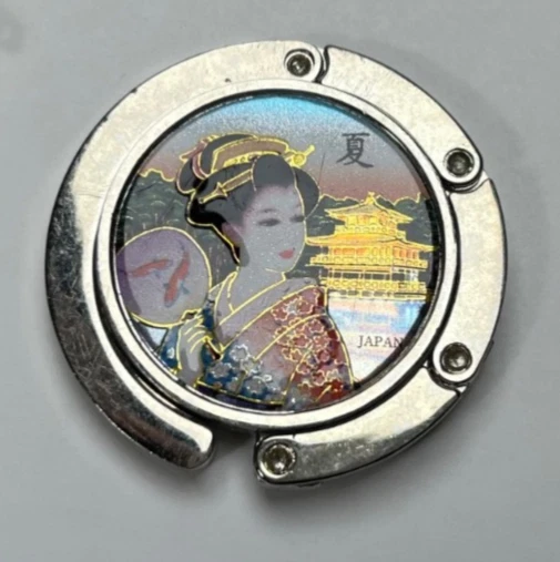 Muñeca Geisha Japón Arte Asiático Fino Bolso de Mano Colgador Mesa Cartera Gancho Soporte Caddy Foto 2 de 4