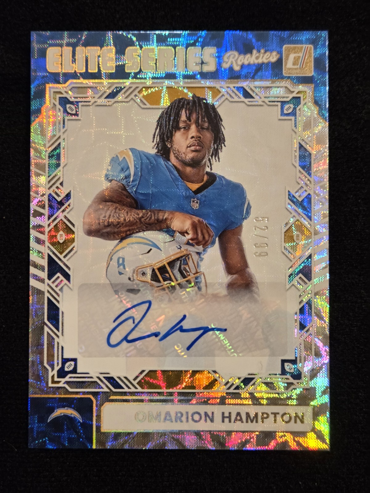 2025 Omarion Hampton RC Auto SP /99! Panini Donruss Elite Series Rookies NM/MINT