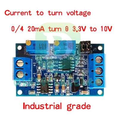 0/4-20mA To 0-3.3V 5V/10V Current To Voltage Module Transmitter Signal Converter