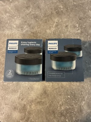 2 BOXES PHILIPS NORELCO QUICK CLEAN POD CARTRIDGES 4 TOTAL  NEW IN BOX HURRY