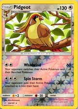 Pidgeot Reverse Holo Rare SM - Team Up 124/181 LP