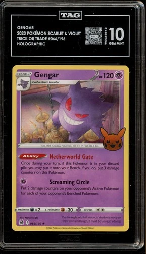 Pokemon Gengar 2023 Trick or Trade Holo Rare #066 TAG 10 Gem Mint