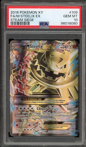 Pokemon M Steelix EX XY Steam Siege Full Art #109 PSA 10 Gem Mint