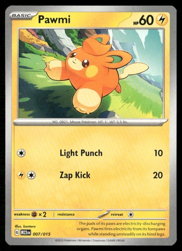 Pawmi 007/015 Promo McDonald's Collection 2023 Pokemon Heavily Played