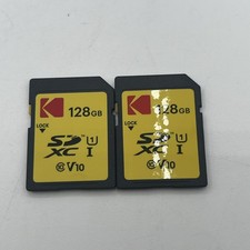 Lot Of 2 Kodak 128GB SDXC UHS-I Memory Card V10 Class 10 High Capacity