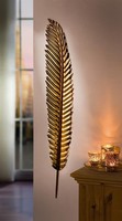 "WandhäNger \"Feder\" Aus Metall, Gold, 99 Cm Hoch, Wand Deko Schmuck HäNger"