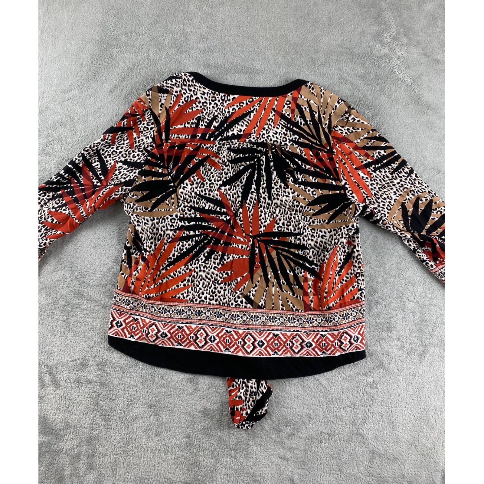 Ruby Rd Petite Boho Print Button Front Tie Front … - image 10