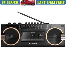 Retro Boombox Speaker Bluetooth Cassette Player USB MP3 AM FM Tuner Portable