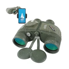 10X50 Marine Binoculars with Rangefinder Compass,Phone Adapter,Strap,BAK4 Len...
