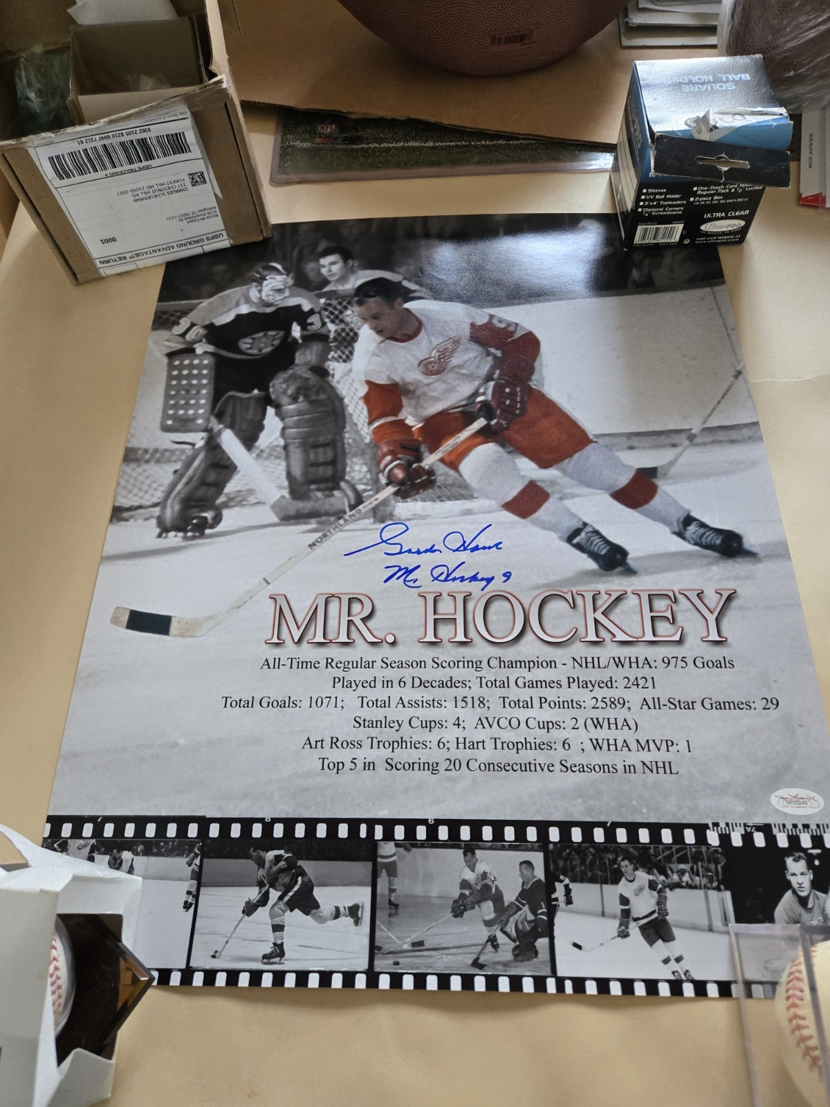 Gordie Howe Autographed Signed 16x20 Photo Mr.hockey Jsa Hologram 