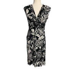 Candies sleeveless black white faux wrap high low dress women's juniors small