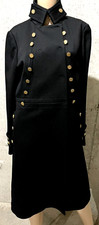 Dolce & Gabbana Runway Military Button Black Gold Dress Coat US 2 4 / IT 40