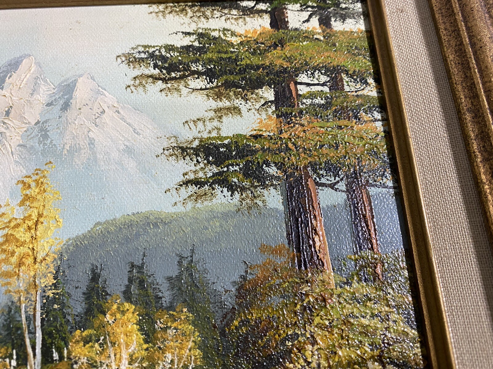 Vintage Landscape Lake Forest Canvas Oil Painting Framed Signed Tom ...