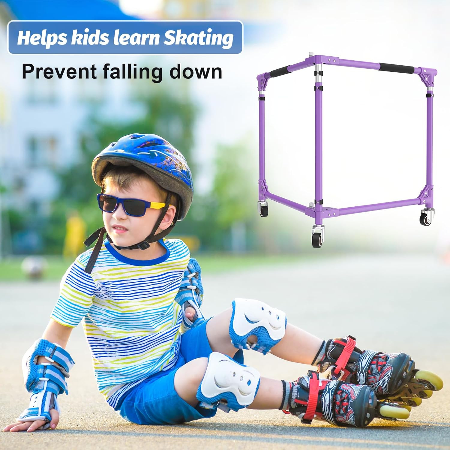 Folding Skater Aid for Kids Roller Skating, Roller Skate Trainer for Kids Toddle