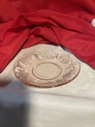vintage depression glass pink saucer