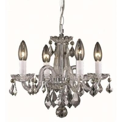 Elegant Lighting Rococo 15'' 4 Light Royal Crystal Chandelier in Chrome