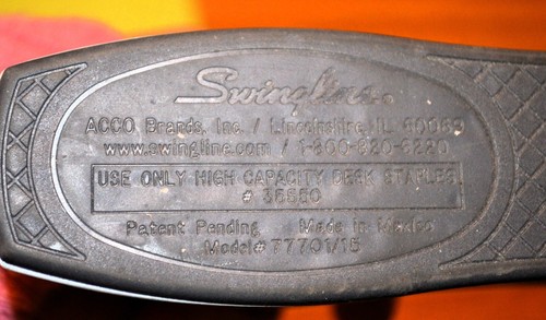 SWINGLINE STAPLER MODEL #77701/15 -HIGH CAPACITY/ EXT. HANDLE -60 SHEET CAPACITY - Picture 6 of 9