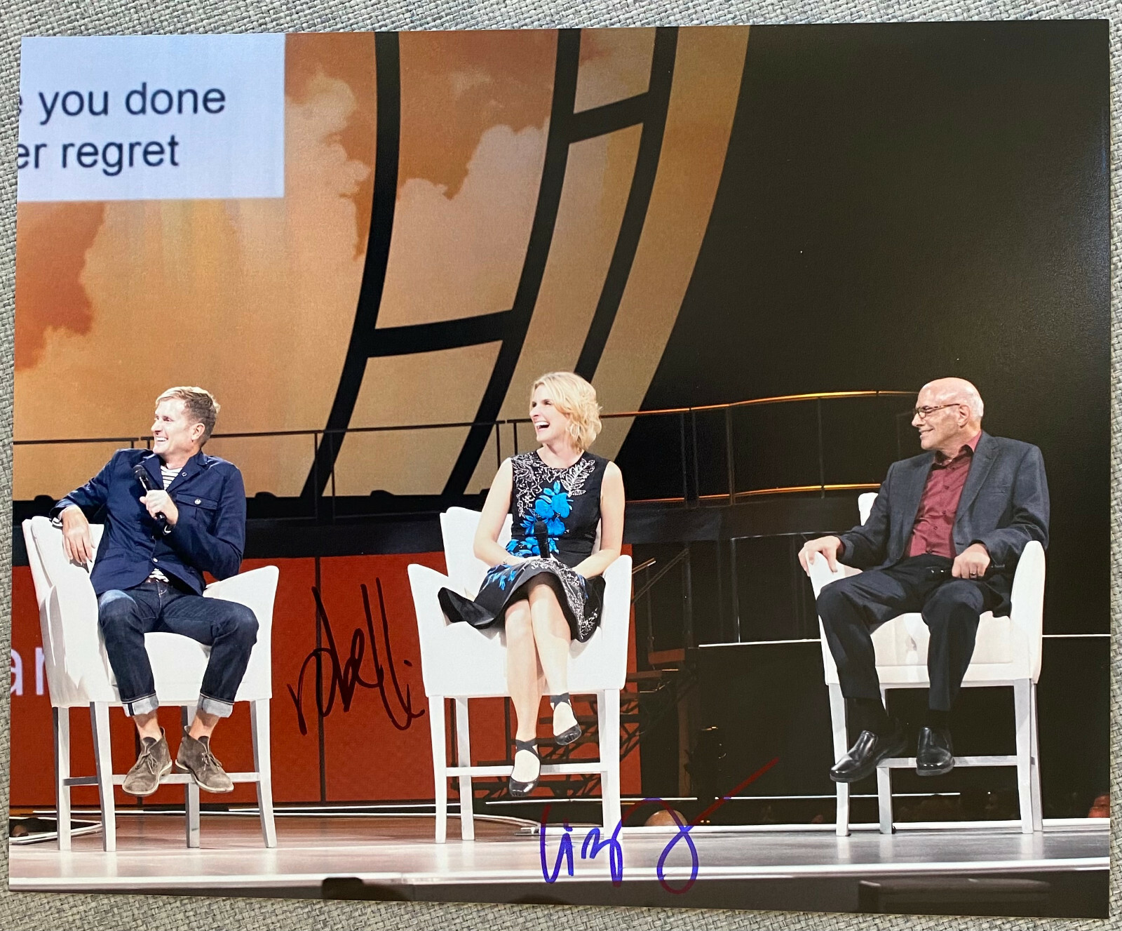Rob Bell Signed & Elizabeth Gilbert Signed In Person 8x10 Photo - Oprah Winfrey