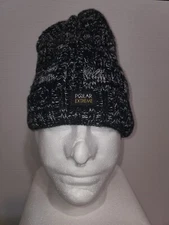 Polar Extreme White Black Marked Winter Hat Cap Knit Faux Fur Lined One Size