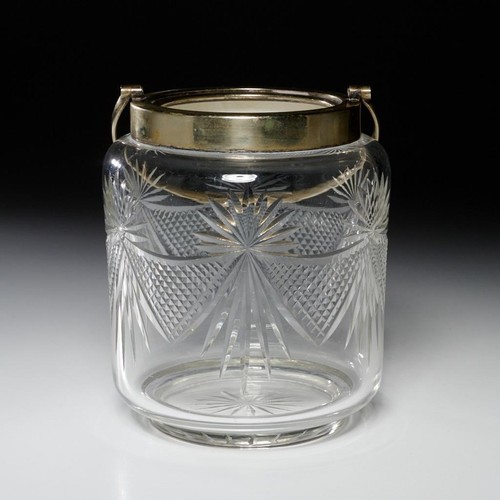 Art Deco Israel Sigmund Greenberg Silverplate Cut Crystal Ice Bucket 6"h 5"dia - Picture 2 of 7