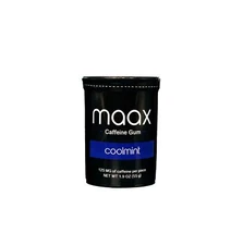 Maax Caffeine Energy Gum | Focus Gum | 125mg of caffeine per piece | Coolmint | 