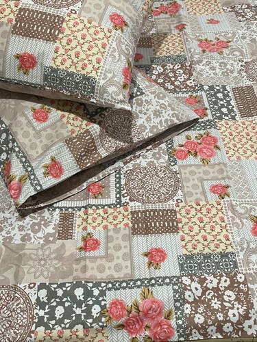 100%Cotton&Percale500TC3pcsKing/Queen Big Size Printed/Floral Flat/Top Sheet Set - Picture 34 of 226