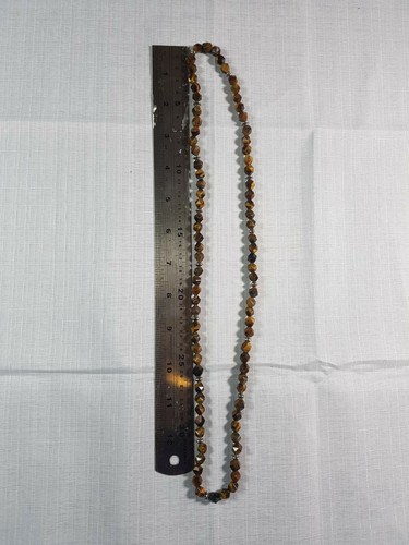 Tigers Eye Gemestone Faceted Natural Bead Strand 8mm Beads aprox 80 Pcs Crafts - Picture 3 of 3
