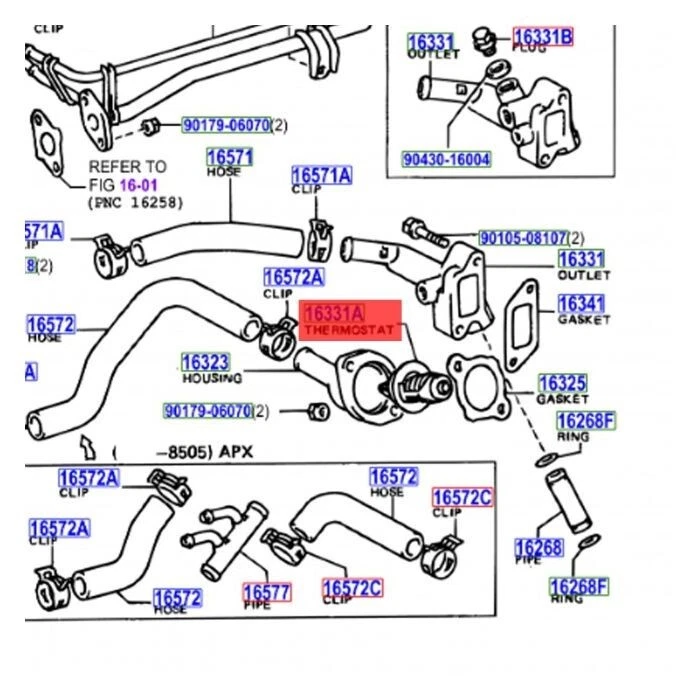 Genuine Toyota Thermostat For Starlet EP91 4EFTE - Image 3 of 3