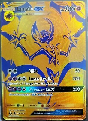 Lunala GX/Gold Card/Hidden Fates/Pokemon Cards, Hobbies & Toys, Toys &  Games on Carousell