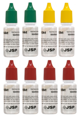 8 PC JSP GOLD TESTING KIT Acid Jewelry Tester 10k 14k 18k Test Solution Bottles