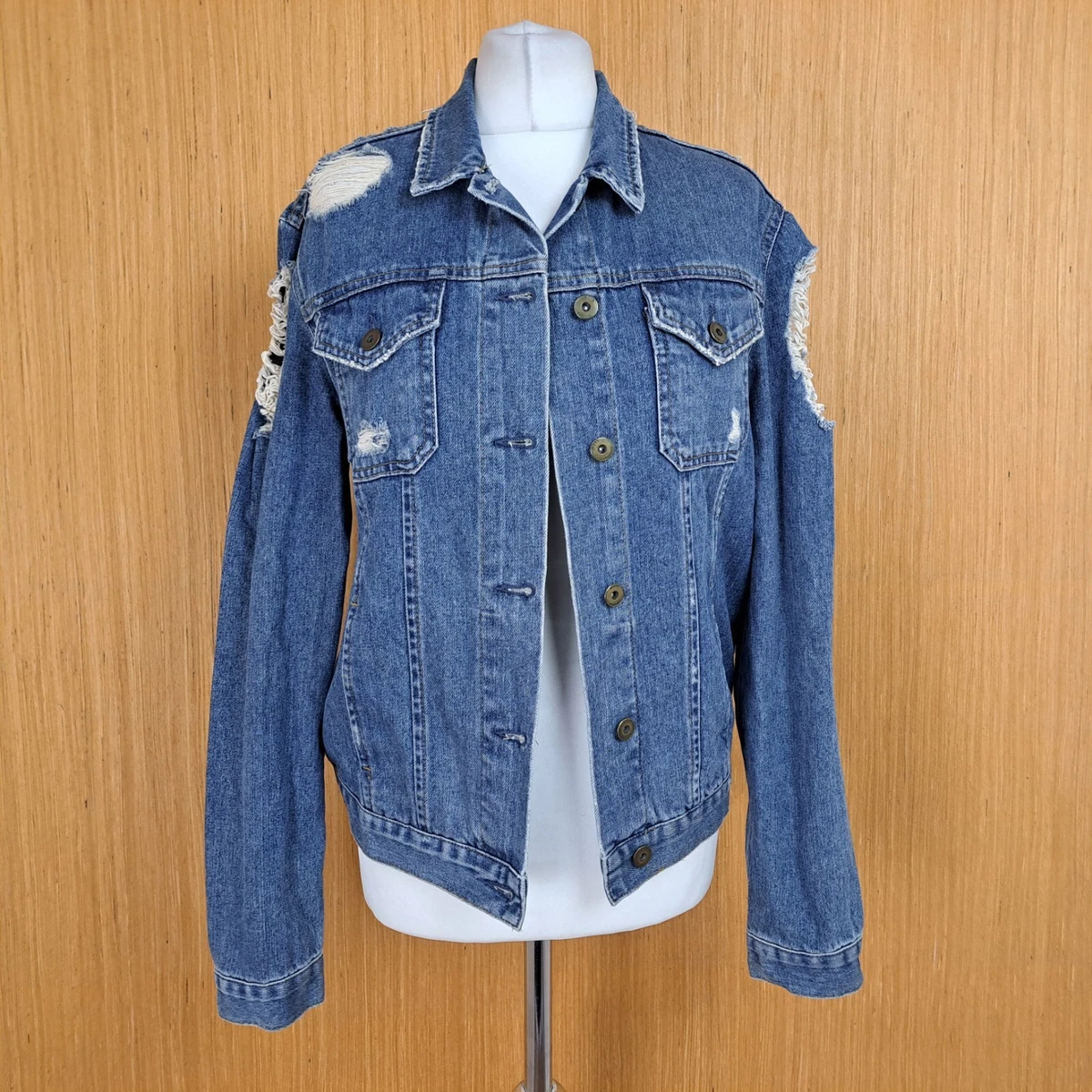 Biker style hotsell denim jacket