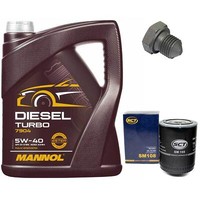 MotoröL Set 5W40 5 Liter + ÖLfilter + Schraube FüR Audi 100 Seat VW Vento Caddy