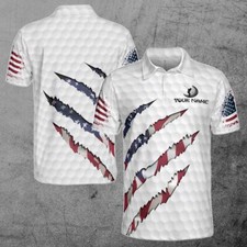 America Flag Golf Personalized Pattern Golf Ball Men's Polo Shirt S-5XL