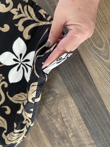 Barefoot In Paradise Hawaiian Shirt Men Size L Black/White/khaki Vintage - Picture 9 of 9