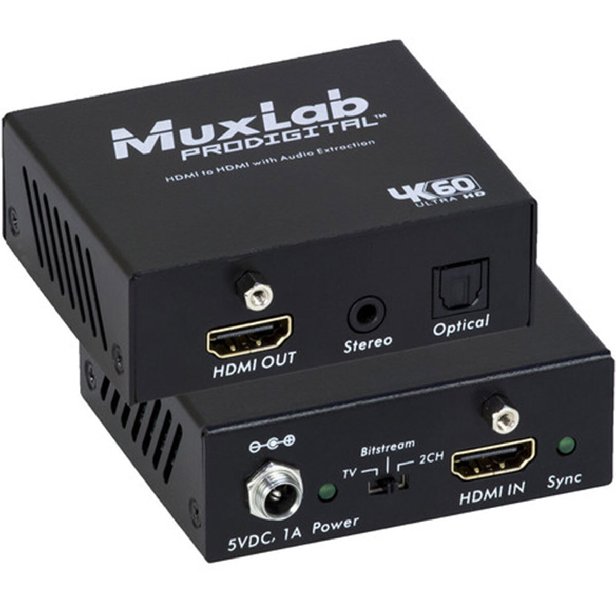 Boîtier HDMI vers HDMI extraction audio 4K MuxLab 500436 pour home cinéma et console de salon