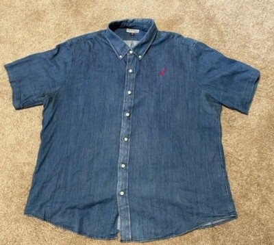 Verizon Wireless Short Sleeve Denim Blue Jean Employee Work