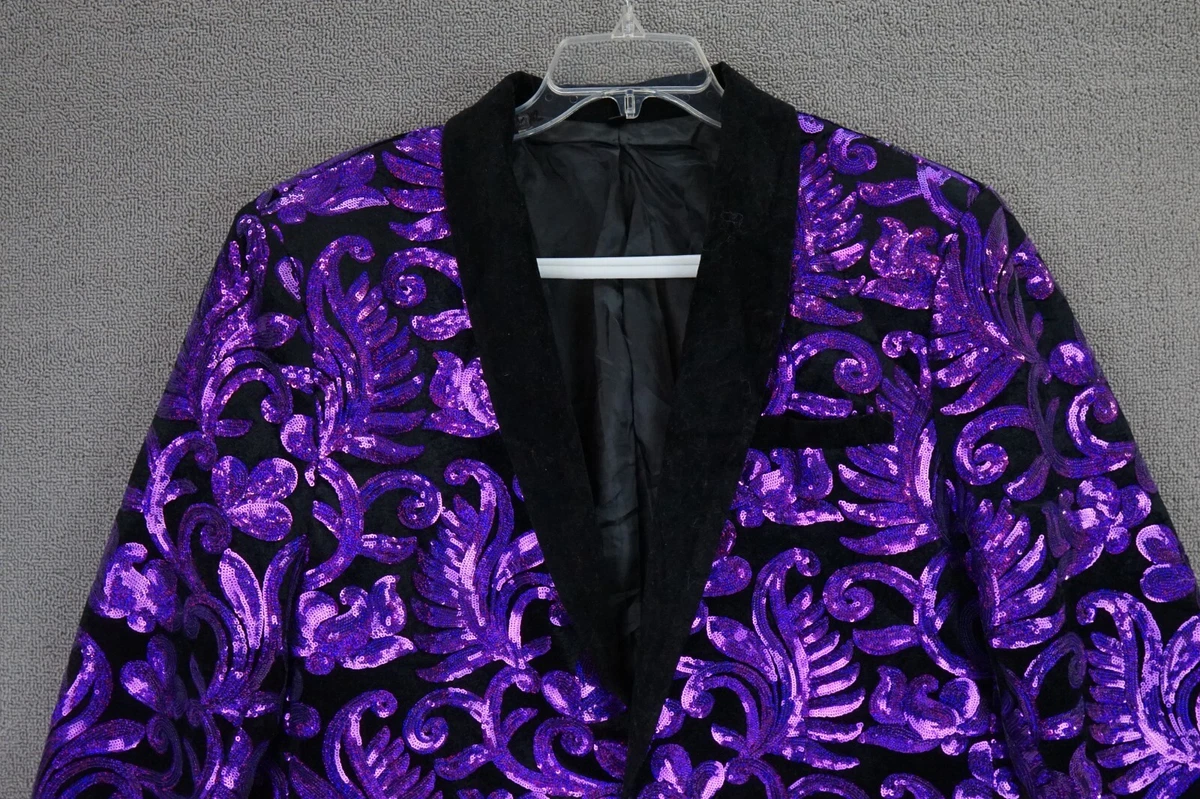 Mens purple top sequin jacket