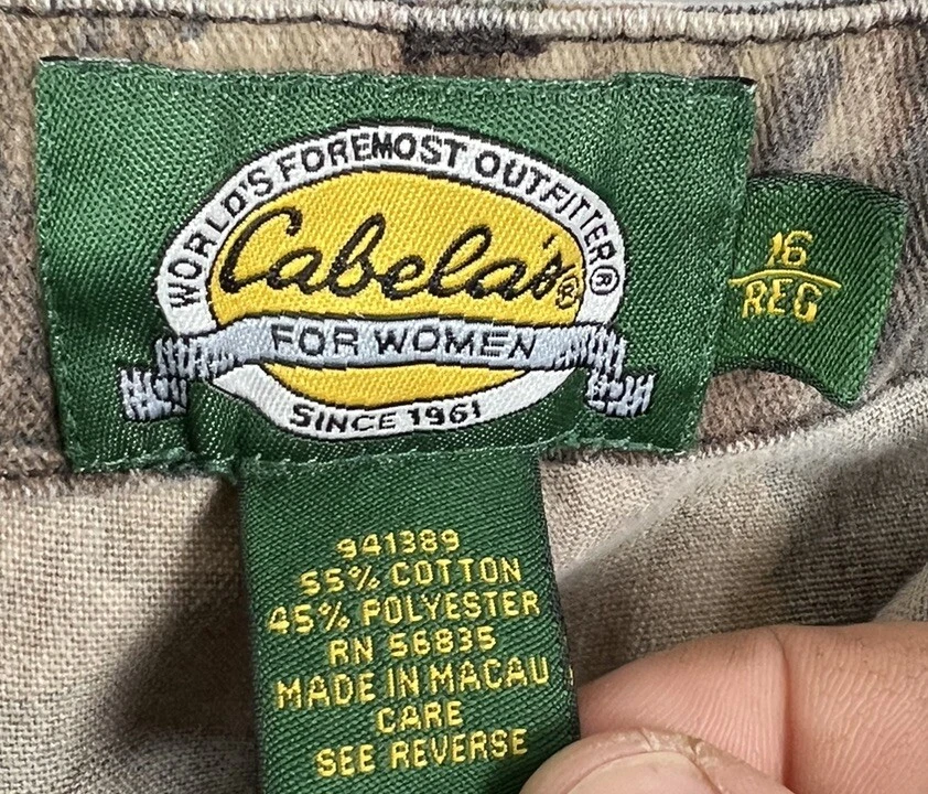 CABELA'S CAMO ADVANTAGE TIMBER DENIM PANTS TROUSERS SZ 16 CARGO - Image 3 of 3