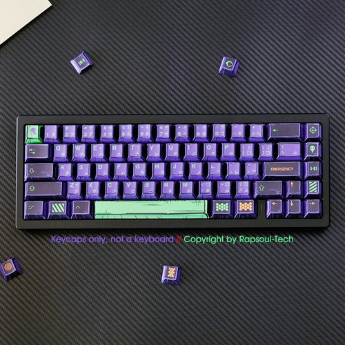 NEON GENESIS EVANGELION EVA01 Mecha-01 Keycaps Set for MX Mechanical Keyboards - Picture 10 of 11