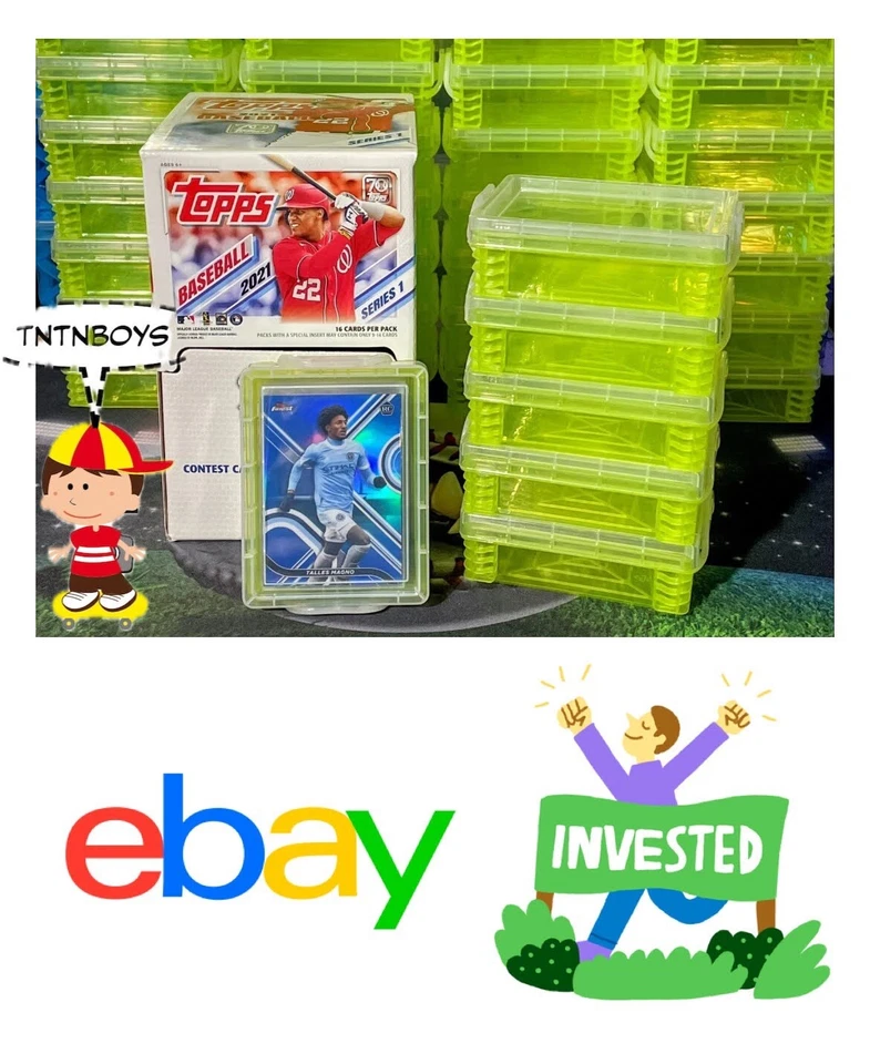 (8-Pack) Baseball Card Storage Boxes - Clear Stackable Holds Penny Sleeved Cards - Image 4 of 4
