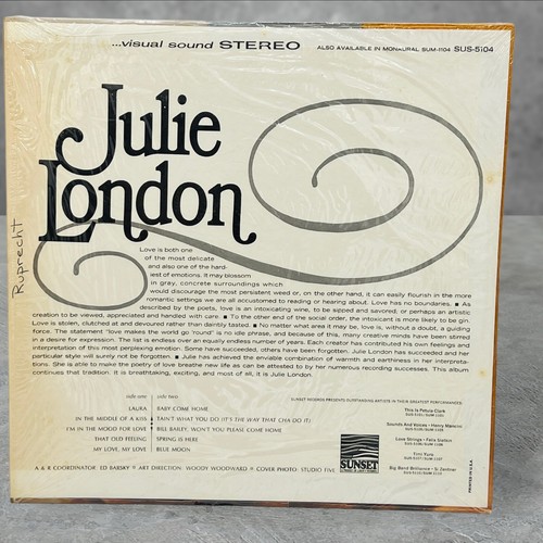 JULIE LONDON Self Titled LIBERTY SUS 5104 NM Vinyl 1966 Cheesecake Shrink - Picture 3 of 9