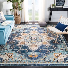 SAFAVIEH Madison Collection MAD473M Blue / Light Blue Rug