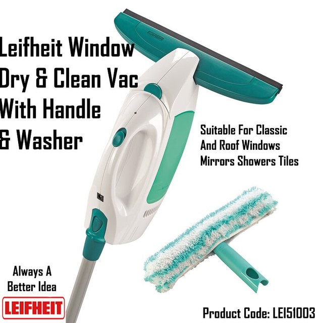 Leifheit 51003 Window Vacuum Cleaner Dry & With Handle and Builtin OB