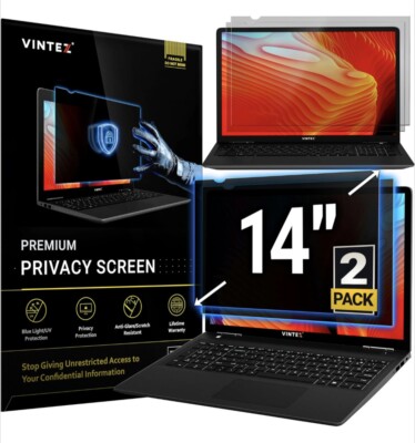 14 Zoll 16:9 Computer Sichtschutz Bildschirm Filter Breitbild Monitor und Laptop 2 Stück