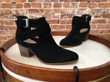 Sole Society Azure Black Suede Bootie Ankle Boot 10 New