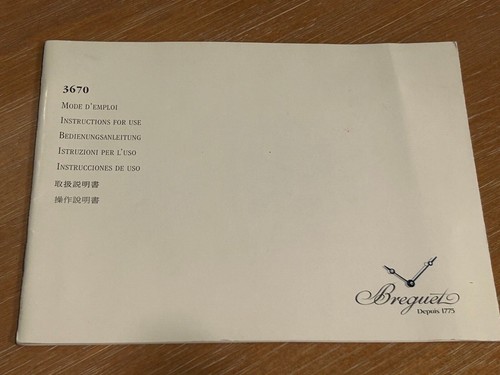 Authentic BREGUET Instruction for Use Multilanguage Owners Manual Showroom Model - Picture 10 of 23
